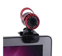 Archuu Webcam per PC, 0.3MP 30 fps Videocamera HD con clip mini webcam rotante a 360 ° con microfono incorporato per computer, PC, desktop, laptop, plug and play(Rosso)