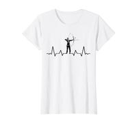 Arciere Arco e Freccia Cardiogram Tiro con L'Arco Arciere Maglietta con Stampa Grafica Economica, Donna, Bianco, L