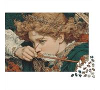 Arciere che tende l'arco, stile manoscritto medievale Puzzle Per Adulti || 1000pcs (75x50cm) Puzzle Giochi EduGattoivi,decorazioni Per La Casa