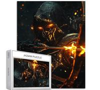 Arciere medievale 1000 pezzi puzzle per adulti mantello nero stile arte puzzle colorato fai da te per la decorazione della casa regali puzzle famiglia perfetto per serate di gioco 50 × 70 cm