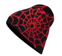 Arcimatto Y2k Spider Beanie Hat Lana Acrilico Knit Skull Cap Inverno Caldo Streetwear MEA Design Cappelli per Donne Uomo Adolescenti, Nero e rosso, Taglia unica