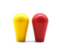 Arcity, 2 pezzi di ricambio per joystick arcade, con parte superiore a sfera, ovale, tipo americano, per Zippy SANWA SEIMITSU Arcade1up, per console auto, colore rosso e giallo, per fai da te,