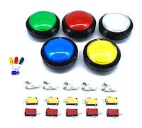 Arcity 5 Pz 100mm Arcade Pulsante LED Dome Illuminato 4 Pollici Convesso con Microswitch per Jamma MAME Pop'n Music Game Machine Cabinet Console 5 Colori Durevole Nuovo