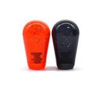 Arcity Pomello ovale per joystick arcade, 2 pezzi, con parte superiore a sfera, trasparente, stile americano, stile americano, per console e armadietti Zippy SANWA SEIMITSU Arcade1up (rosso e nero)