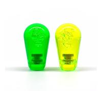 Arcity Pomello ovale per joystick arcade, 2 pezzi, con parte superiore a sfera, trasparente, stile americano, stile americano, per console e armadietti Zippy SANWA SEIMITSU Arcade1up (verde e giallo)