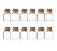 Arcjunys Piccole bottiglie di vetro con coperchio in sughero, piccoli barattoli di vetro con coperchio, 5 ml, mini bottiglie di vetro con tappo in sughero, piccole bottiglie di vetro per fai da te,
