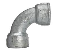 Arco 2a, corto, 90°, IG/IG, Rp 1 1/2, temperatura di funzionamento da -20 °C a 300 °C, nero temperato, zincato a fuoco, DIN EN 10242
