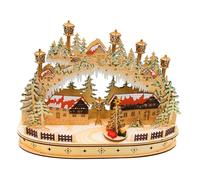 Arco a LED in legno, arco luminoso, arco a sospensione, arco per lampadario, arco per finestra con albero di Natale mobile, incluso alimentatore di rete e funzionamento a batteria, lunghezza 45 x 12 x