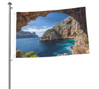 Arco a Maiorca Spagna bandiere per esterni 0,6 x 9,6 m, bandiera stagionale da giardino con occhielli bandiera esterna per decorazioni per la casa sfondo fotografico