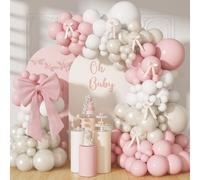 Arco a palloncino rosa e bianco, kit di ghirlande di palloncini in lattice opaco di diverse dimensioni per addio al nubilato, rivelazione di genere, compleanno, matrimonio, fidanzamento, decorazione