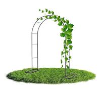 Arco a tubo ispessito per piante rampicanti, giardino, ampio, decorazione per matrimoni, traliccio in metallo, pergolato da giardino largo 31 47 55 71 79 94 110 118 350,5 cm (nero, L 31 x A 79 pollici