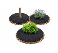 Arco Bertoni Heim - Disco per pacciamatura in feltro, Ø 60 cm, anello di protezione per erbacce in feltro da 300 g/m², antracite, PET riciclato, permeabile all'acqua e mantiene l'umidità (3 pezzi da