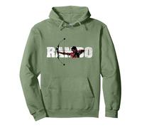 Arco Composto Rambo Felpa con Cappuccio, Unisex per Adulti, Verde Salvia, XL