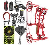 Arco compound a doppio uso con asse corto 30-75 libbre lavorato con precisione CNC ambidestro per adulti, tiro con palline d'acciaio, caccia e allenamento al bersaglio