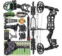 Arco compound a doppio uso con asse corto per tiro con l'arco 40-70 libbre. Funziona con frecce e palline d'acciaio. Caccia all'aperto, pesca con l'arco, tiro al bersaglio.