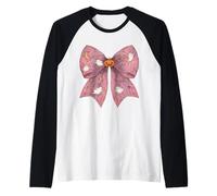 Arco Coquette Halloween con Fantasma Rosa Halloween Maglia con Maniche Raglan