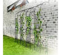 Arco da giardino a metà lato, traliccio in acciaio per esterni contro la parete, robusto pergolato ad arco in metallo per piante rampicanti, casa, cortile, prato, patio, decorazione per matrimoni, 3,9