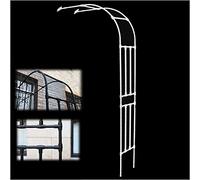 Arco da giardino a mezza parete for piante da esterno, ingresso con cancello, percorso automontante for rose(White,240x120x40cm)