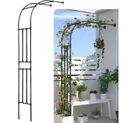 Arco da giardino a mezzo lato, robusto telaio in acciaio, traliccio per piante rampicanti, decorazione per esterni, struttura da giardino (40 x 180 x 240 cm)
