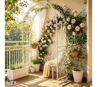 arco da giardino，arco giardino，Durable Easy to Assemble Climbing Plant Construction - Rose Arch Climbing Trellis ，Ideal for Creating a Spectacular Tunnel 260cm-Bianco