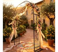 arco da giardino，arco giardino，Durable Easy to Assemble Climbing Plant Construction - Rose Arch Climbing Trellis ，Ideal for Creating a Spectacular Tunnel 340cm-Nero