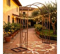 arco da giardino，arco giardino，Durable Easy to Assemble Climbing Plant Construction - Rose Arch Climbing Trellis ，Ideal for Creating a Spectacular Tunnel 220cm-Bronzo