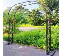Arco da Giardino Arco per Rose in Metallo con Basi 140cm 180cm 220cm 260cm 300cm 340cm Sostegno per Rampicanti Grande Esterno Decorazione Giardino(Brown,300x230x40cm)
