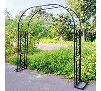 Arco da Giardino Arco per Rose in Metallo con Basi 140cm 180cm 220cm 260cm 300cm 340cm Sostegno per Rampicanti Grande Esterno Decorazione Giardino(Black,220x230x40cm)