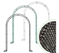 Arco da giardino con base per matrimoni, rose graticcio, supporto per patio, decorazione per feste di nozze, regolabile, 120350 cm x 220/230 cm x 40 cm, colore bianco
