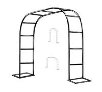 Arco da giardino con basi, traliccio per pergola resistente, per piante rampicanti, decorazione esterna montata liberamente per matrimoni ed eventi