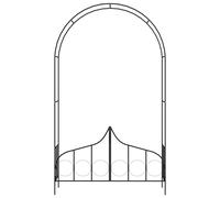 Arco da Giardino con Porta Nero 138x40x238 cm in Ferro