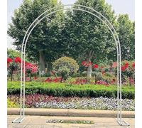 Arco da giardino con struttura in acciaio e metallo, for rose rampicanti, decorazione for cerimonie nuziali all'aperto(White,180 * 220cm)