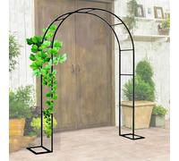 Arco da giardino con telaio in acciaio, arco per rose rampicanti, supporto per piante rampicanti, 1,4 m di larghezza, per viti, rose, matrimoni, vialetti d'ingresso, verde, altezza 2,3 m