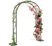 Arco da giardino con telaio in acciaio per piante rampicanti e decorazioni per matrimoni, base stabile, ideale per rose e viti