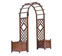 Arco da giardino con traliccio e aiuola rialzata, supporto per piante rampicanti da esterno, struttura robusta, traliccio per pergolato resistente alle intemperie, per prato e giardino