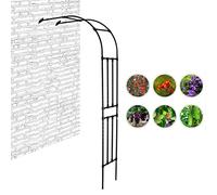 Arco da Giardino Elegante a Mezza Arcata, Semiarco Metallo per Rose Rampicanti, Decorazione per Matrimoni e Feste, Traliccio per Piante da Parete e Gazebo W120/160/180cm(Nero,W90XH240cm)