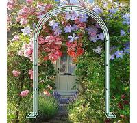Arco da giardino extra largo 300/350 cm, robusto pergolato per piante rampicanti e rose, colore nero/verde/bianco, 1,4 m x 2,3 m, perfetto per la decorazione del giardino