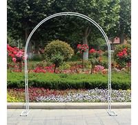 Arco da giardino extra largo in metallo con graticcio per rose, resistente alle intemperie, per matrimonio, per giardino, prato, cortile e terrazza, bianco (nero, 120 x 220 cm)