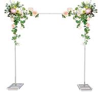 Arco da giardino for matrimoni quadrato regolabile da 3 m con supporto di base, decorazione floreale in metallo bianco for cerimonie all'aperto(White,3m))