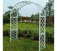 Arco da giardino galvanizzato 1,2 m di larghezza x 2,3 m di altezza, traliccio verde per piante rampicanti, rose, decorazione per matrimoni, pergolato per esterni, elegante elemento da giardino