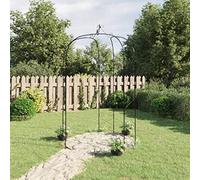 Arco da giardino in acciaio Ø 180 x 255 cm nero per rose e piante rampicanti come decorazione d'ingresso stabile o passaggio esterno con robusto rivestimento a polvere
