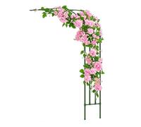 Arco da giardino in acciaio a metà lato, per piante rampicanti, rose, rampicanti, traliccio in metallo, pergolato da 90 cm, 120 cm, 150 cm, 180 cm, 2 m, contro il muro, per esterni, prato, patio