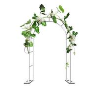 Arco da giardino in acciaio bianco, 80-350 cm, arco per matrimonio e pera rotondo, per piante rampicanti, traliccio per esterni, pergolato, decorazione da giardino (L240 x P 40 x A 220 cm)
