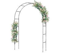 Arco da giardino in acciaio inox, 2,4 m, traliccio in metallo resistente per piante rampicanti, decorazione esterna per cortile, prato e patio, perfetto per matrimoni e feste