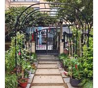 Arco da giardino in acciaio inox per matrimoni e decorazioni per esterni, traliccio per piante rampicanti da 230/240 cm, pergolato per rose resistente, 1,5 x 2,4 m, con base, perfetto per eventi e