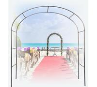 Arco da giardino in acciaio inox per matrimoni e ingressi all'aperto, 1,8 m di larghezza x 2,4 m di altezza, pergolato in metallo resistente con base per un forte supporto e una decorazione elegante