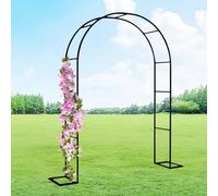 Arco da giardino in acciaio inox, traliccio in metallo resistente, supporto per arrampicata regolabile 80-350 cm, arco per la crescita delle piante per pergola, nero (160 cm di larghezza x 230 cm di