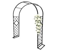 Arco da giardino in acciaio nero, altezza 230 cm, per piante rampicanti, resistente alle intemperie, elegante decorazione per esterni, 300 cm di larghezza x 230 cm di altezza, perfetto per il design