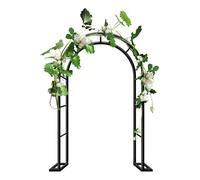 Arco da giardino in acciaio per esterni, larghezza 80-350 cm, arco per rose in metallo per matrimoni, pergola di supporto per piante rampicanti, traliccio da giardino nero (L160 x P 40 x A 220 cm)