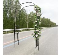 Arco da giardino in acciaio per piante rampicanti 120 150 250 300 180 200 210 220 230 240 280 pergolato decorativo per esterni per matrimoni arco in metallo impermeabile (nero, 210 x 250 x 40 cm)